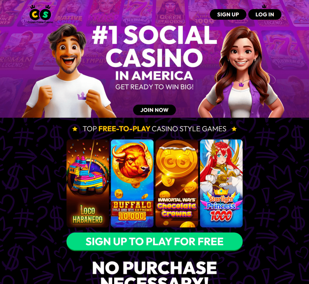 Crown Coins Casino Desktop Preview 1
