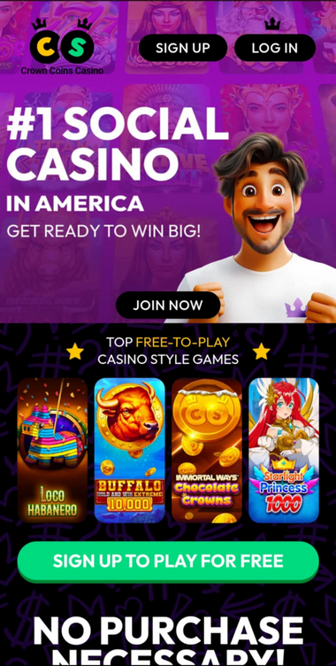 Crown Coins Casino Mobile Preview 1