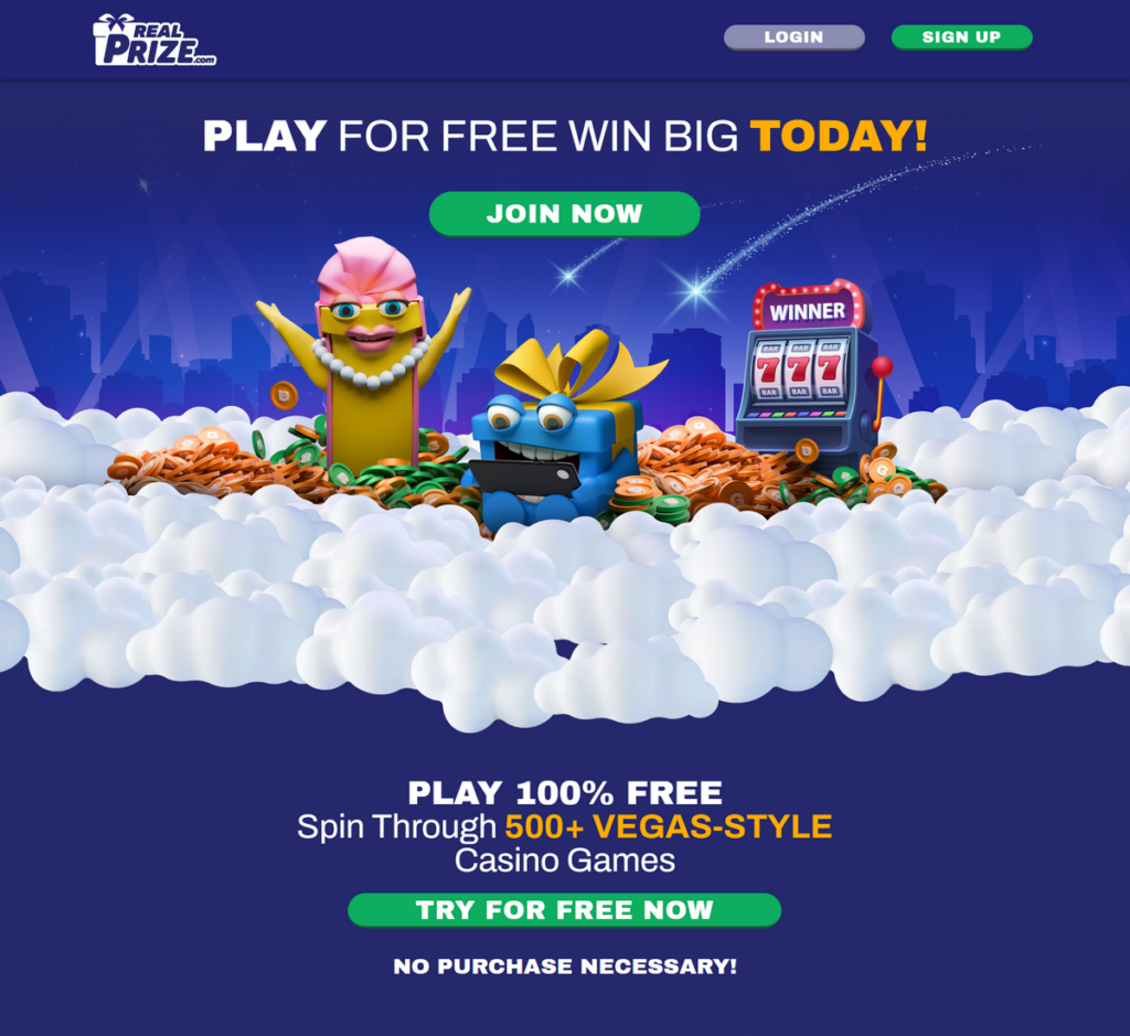 RealPrize Casino Desktop Preview 1