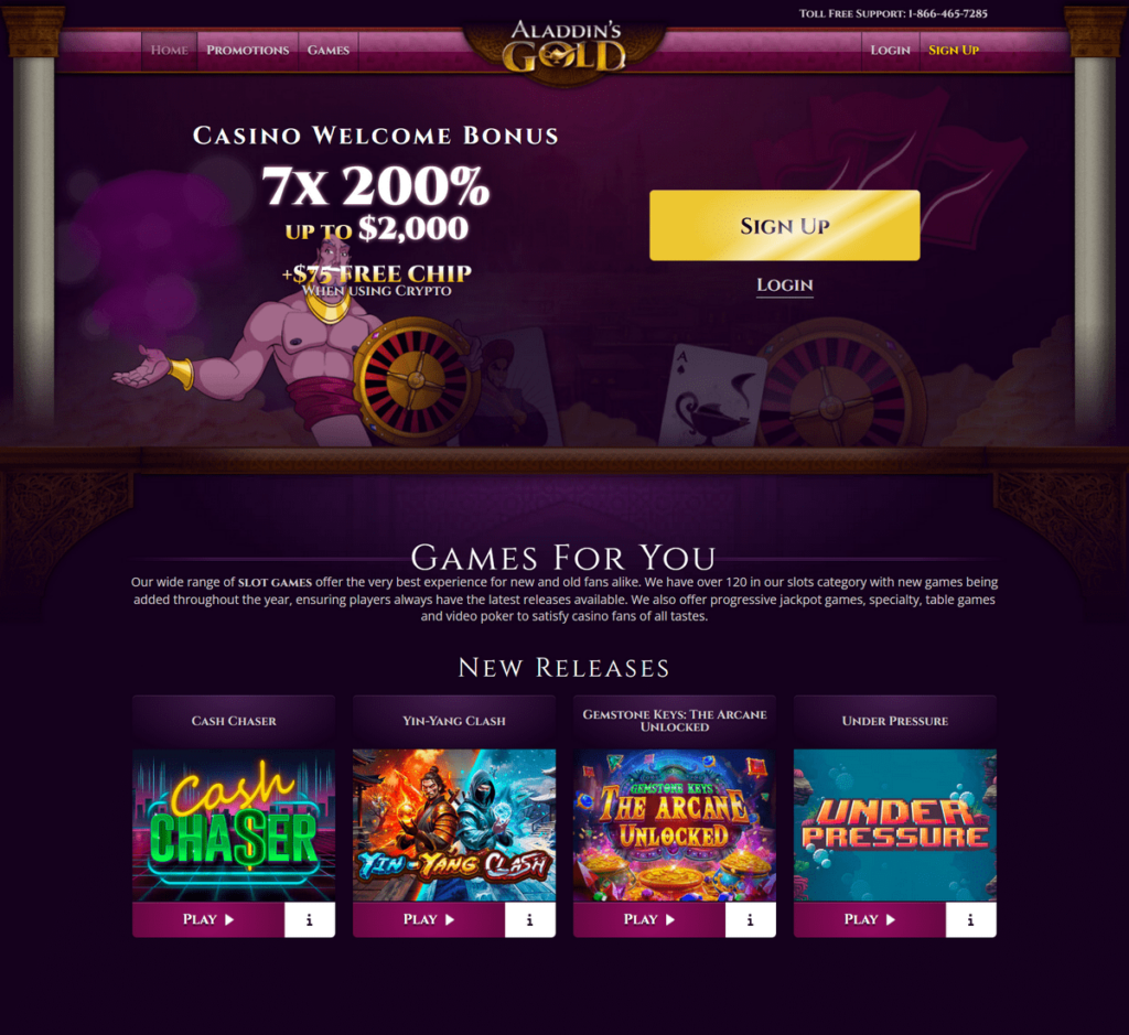 Aladdin’s Gold Casino Desktop Preview 1