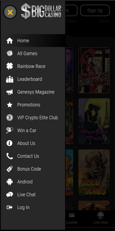 Big Dollar Casino Mobile Preview 1