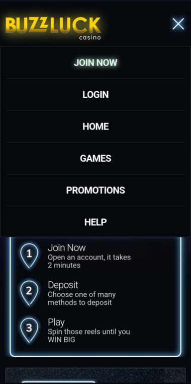 BuzzLuck Casino Mobile Preview 1