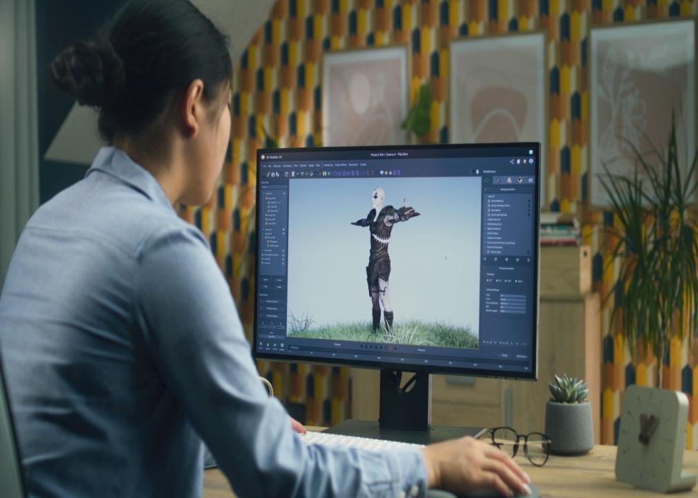 A developer working on a video game character