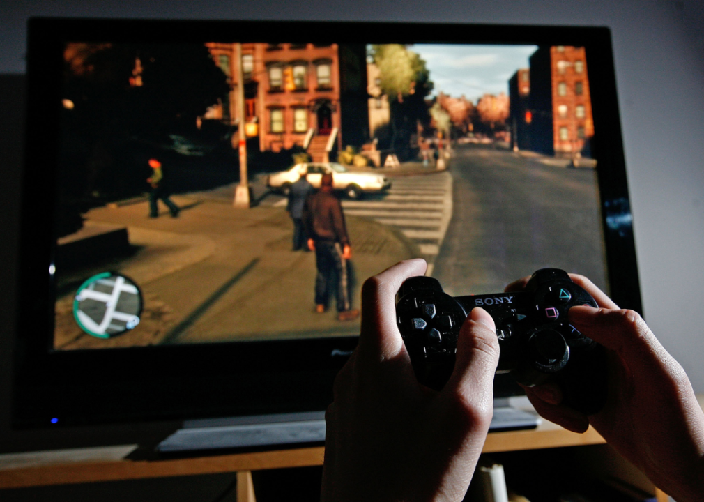 A person playing GTA