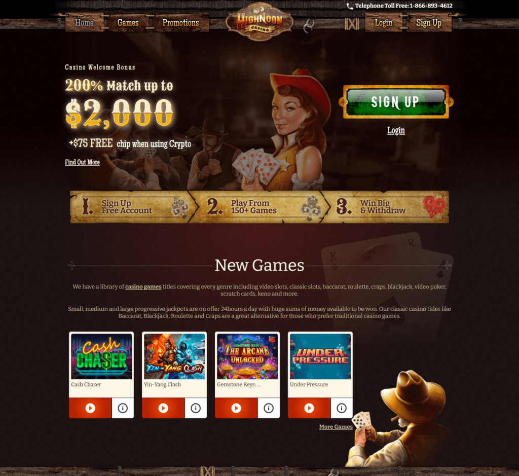 High Noon Casino Desktop Preview 2