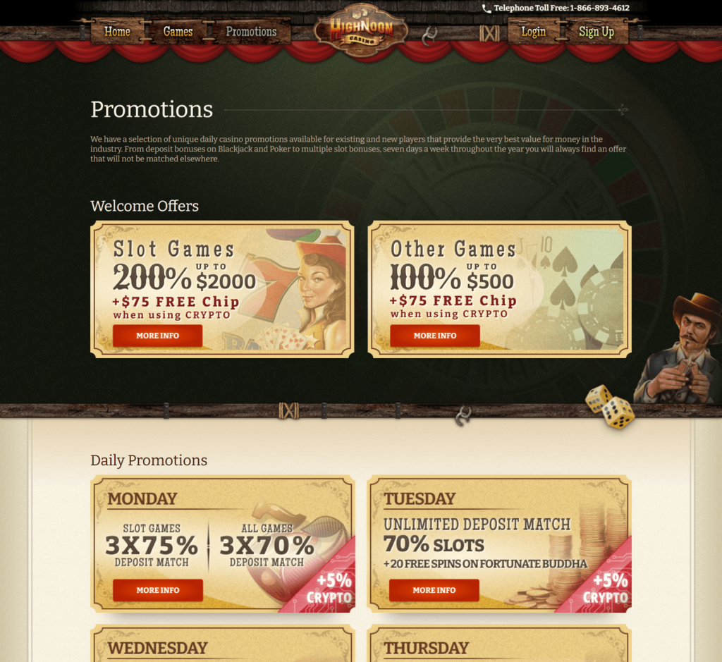 High Noon Casino Desktop Preview 1