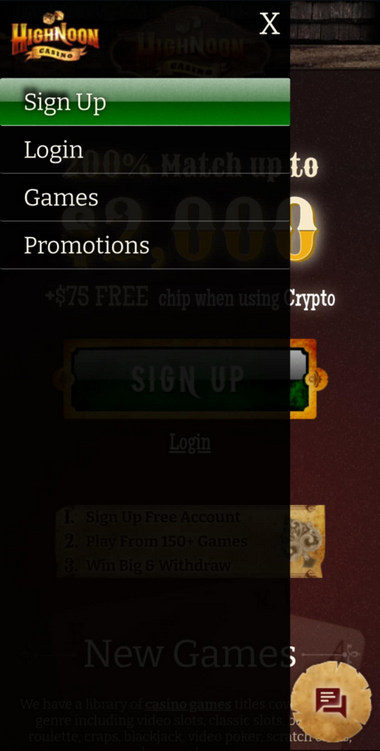 High Noon Casino Mobile Preview 1