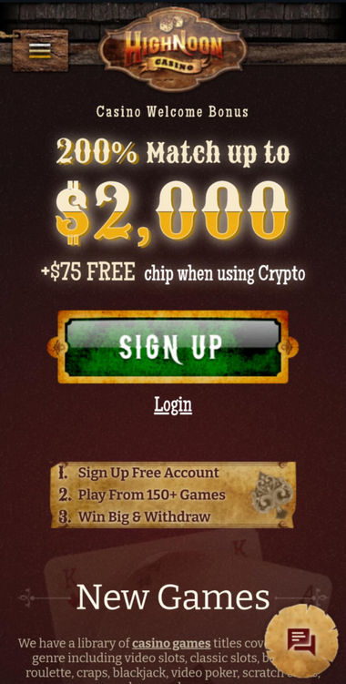 High Noon Casino Mobile Preview 2