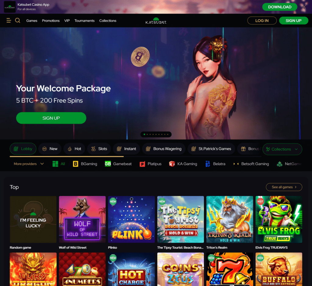 KatsuBet Casino Desktop Preview 1